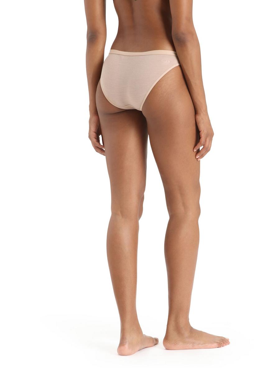 Icebreaker Merino Siren Bikini Briefs Női Fehérnemű Khaki Arany | HU 1719DFMN